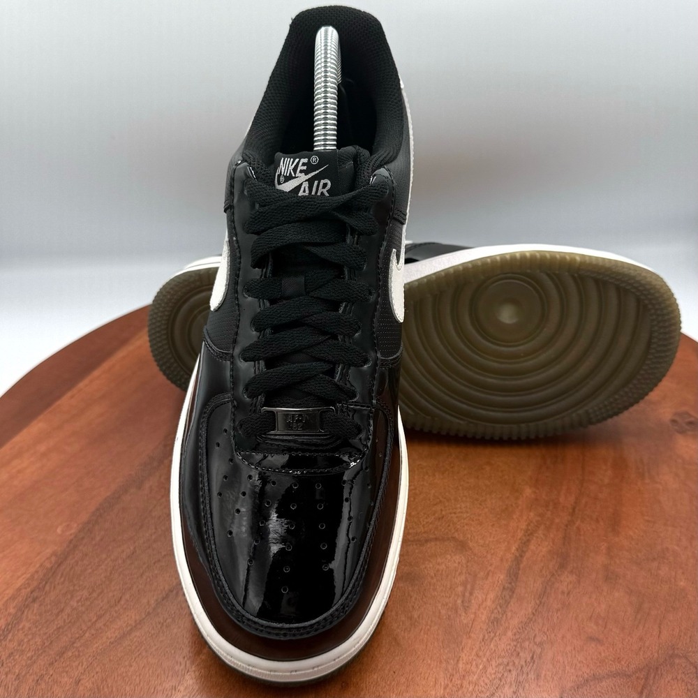 Nike Air Force 1 '07 Low Black White Patent Shoes Mens 7.5 Streetwear 315122-047